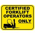 5S Supplies Certified Forklift Operators Only Floor Sign 32in Diameter Non Slip Floor Sign FS-CERTFORK-32
